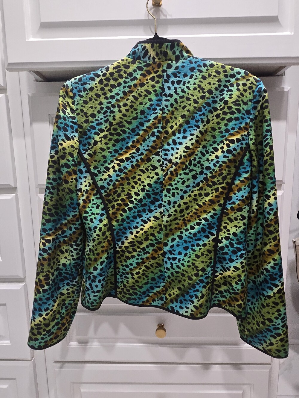 Maggy London 100% Silk Animal Print Jacket Women's 4 Quiet Luxury Meets Mob Bo - Picture 4 of 10